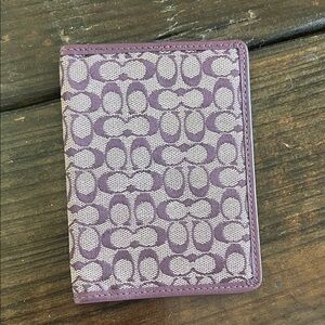 Coach leather purple passport holder